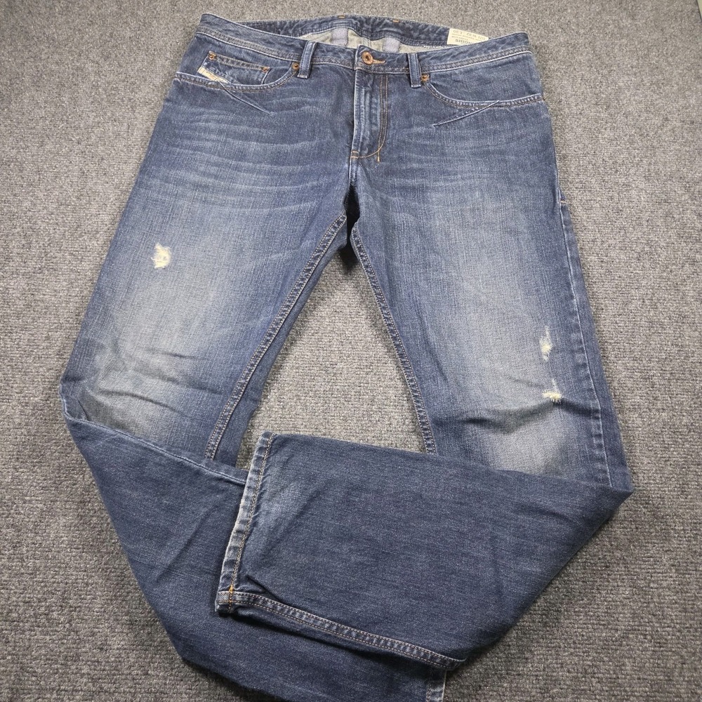 Diesel Jeans Mens 32x3 (Fit 34x31) Blue Shioner Slim Skinny Stretch 0RN31 Italy